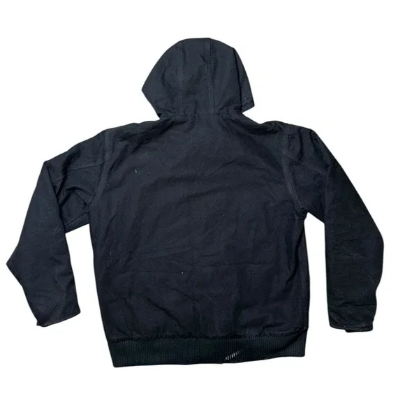 Carhartt Black Full Zip Quilted Lined Hooded Work Jacket Men Size‎ Medium